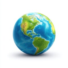 Fototapeta premium Detailed planet earth model floating in space