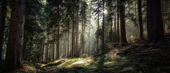 Fototapeta premium Serene forest scene for New Year’s