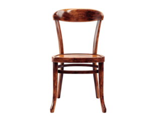 PNG of Elegant wooden chair featuring a classic design and rich finish, perfect for complementing any interior space.
