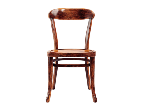 PNG of Elegant wooden chair featuring a classic design and rich finish, perfect for complementing any interior space.
