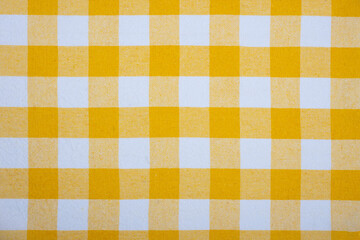 High-Resolution Yellow Gingham Fabric Background