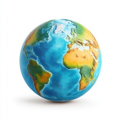 Fototapeta premium Realistic Earth globe with continents and oceans