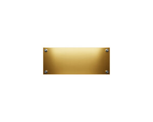 Golden plaque with rivets isolated on transparent background