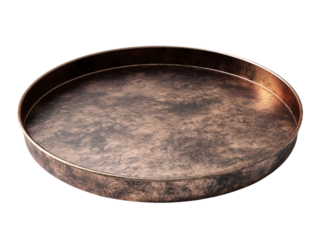 PNG of Elegant round copper tray perfect for serving or decorative purposes.