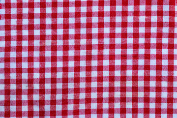 Red White Gingham Check Cotton Fabric