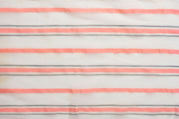 Vintage Pink & Gray Striped Cotton Fabric