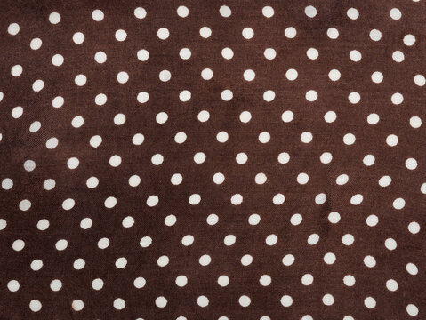 Chocolate Brown Polka Dot Cotton Fabric Detail