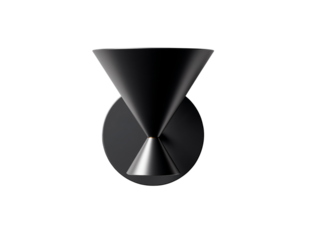 PNG of Elegant black modern wall sconce featuring a conical design, perfect for contemporary interior decor.