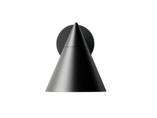 PNG of Sleek black cone-shaped lamp with a modern design, perfect for contemporary interiors.