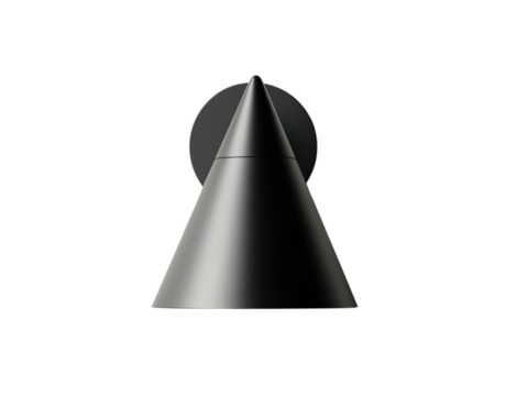 PNG of Sleek black cone-shaped lamp with a modern design, perfect for contemporary interiors.