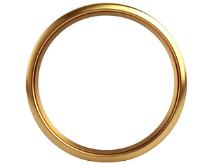 3D gold frame with rounded edges, transparent PNG
