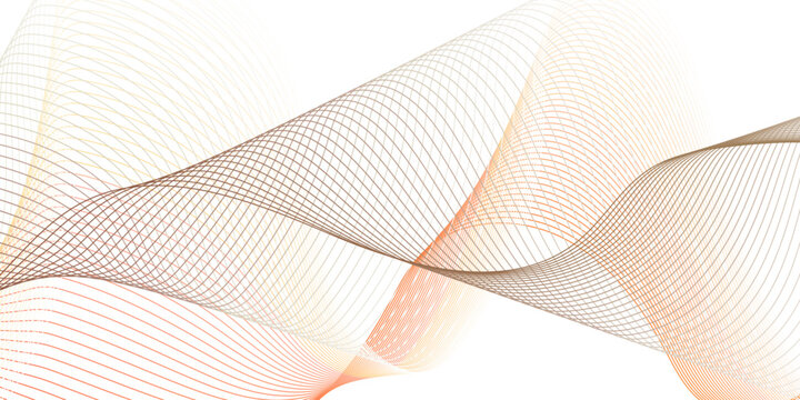 Dynamic minimal smoke sound line. Energy abstract smooth colorful gradient frequency isolated element creative blend. Science tech swirls with thin twisted connected vibration curve lines design.	