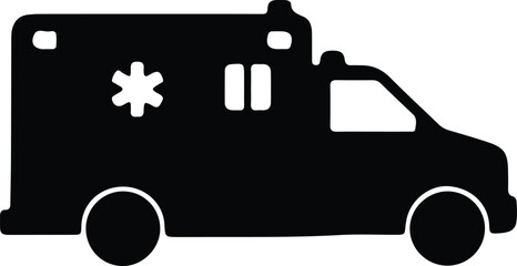 Obraz premium Illustration ambulance emergency medical service vehicle silhouette vector