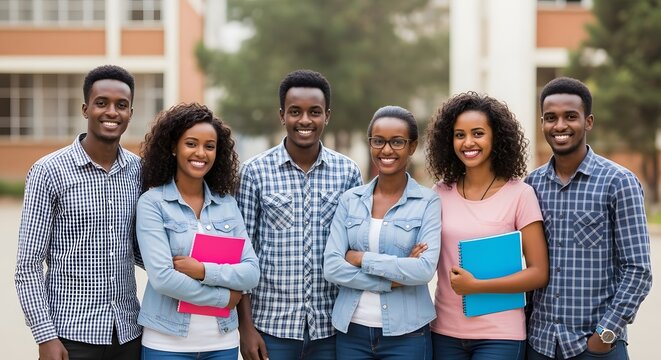 Group of African people at Addis Ababa university campus