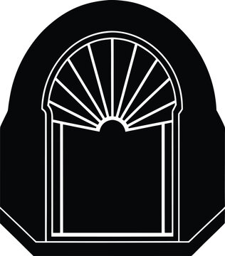 Open Silhouette Vector Art Illustration