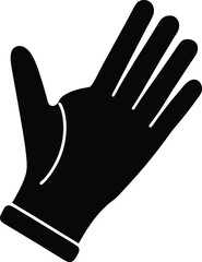 Wear Safety Gloves Silhouette Vector Art Illustration