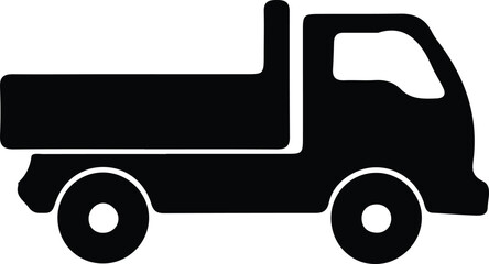 Illustration of a basic truck shape in simple black silhouette vector