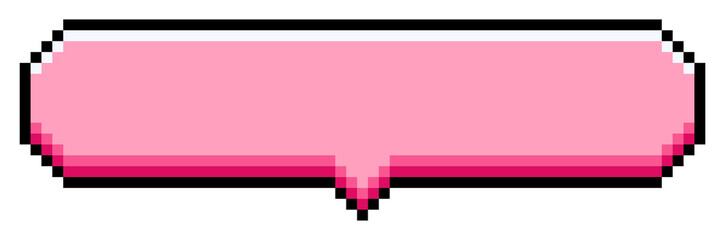 Pixelated rounded pink speech bubble