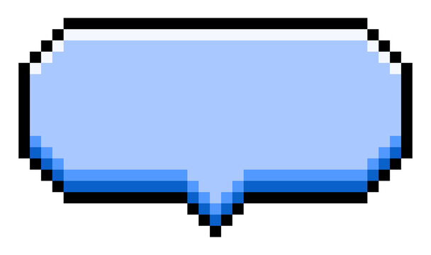Pixel art blue chat box