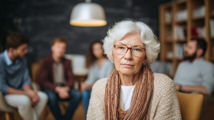 Supportive group discussion on dementia and mental well-being in a cozy indoor space