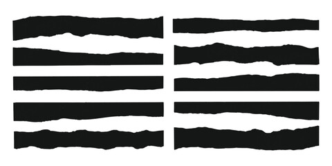 Torn paper edges collection; jagged ripped border designs