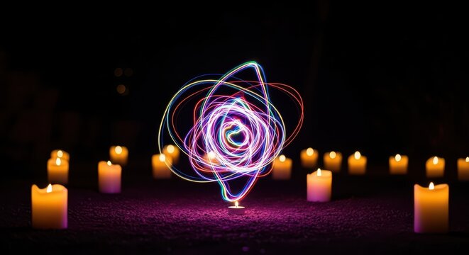 Warm candlelight and glowing paper lanterns illuminate a festive outdoor gathering dedicated to honoring precious memories and celebrating a life well lived, spirit, honor, lanterns