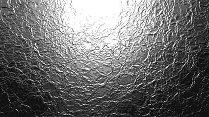 Metallic silver foil texture, shiny chrome background with reflective surface. Wrinkled aluminum glossy material of polished steel plate. Gleaming alloy sheet glowing metal pattern, transparent PNG.