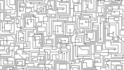 Abstract Circuit Board Design with Interconnected Elements.