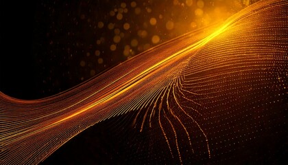 Abstract motion background, golden bokeh particle effect