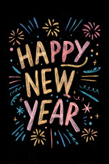 Colorful festive greetings for welcoming the new year