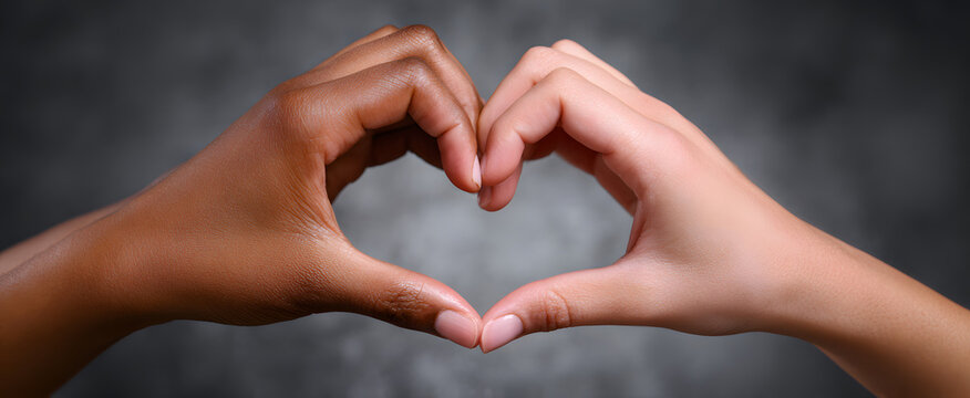 Delicate hands softly forming a heart shape symbolizing deep care and strong unity - Powered by Adobe
