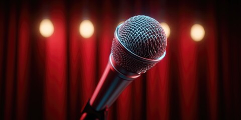 Obraz premium Microphone on stage