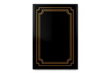 Black and gold Art Deco frame, elegant design, transparent background