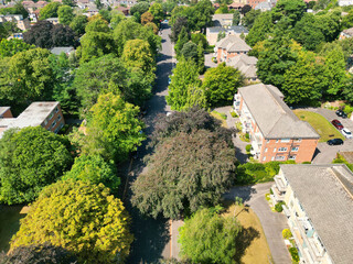 Bournemouth Beach and Ocean City of England. Aerial Footage Was Captured During Hot Sunny Day of...