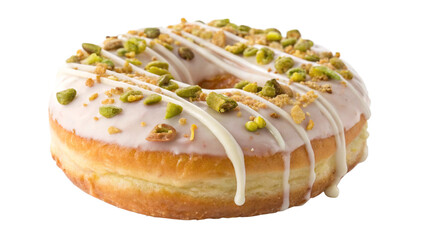 Indulge in Deliciousness with this Tempting Donut topped with Pistachios and Creamy Icing, Perfect for Satisfying your Sweet Tooth Cravings