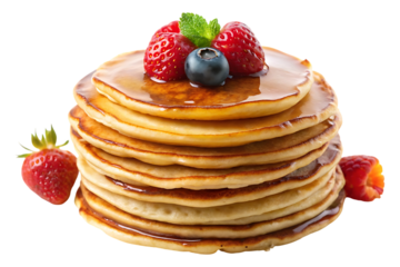 stack of pancakes isolated on transparent image