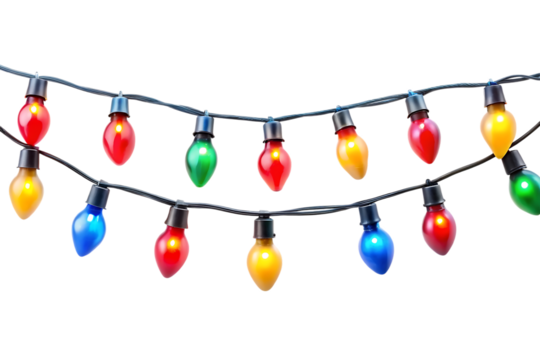 Bright Multicolor Holiday Garland Lights for Winter Party Designs - Powered by Adobe