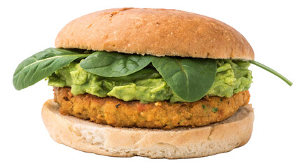 Enjoy a delicious vegan burger packed with fresh avocado and spinach, a healthy and tasty meal option for a balanced lifestyle, perfect for food bloggers