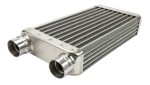Advanced engine intercooler for automotive performance upgrades, enhancing cooling and efficiency, promoting power and reliability for high performance vehicles