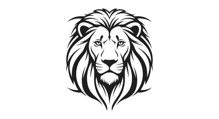 Fototapeta premium Majestic Lion Head Vector Illustration with Intricate Details.