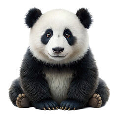 Naklejka premium Panda Bear Isolated on Transparent Background
