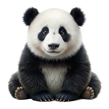 Panda Bear Isolated on Transparent Background