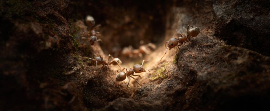 The ant colony teams up to create an intricate network of tunnels and passageways