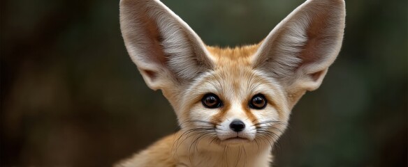 Obraz premium The fennec fox displays its prominent oversized ears in a mesmerizing desert setting