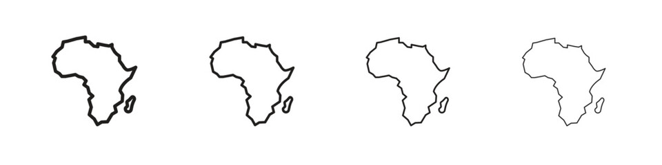 Earth africa icon with Editable Strokes in thin to bold line styles