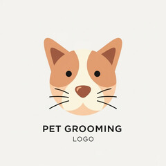 Adorable Cat Themed Professional Pet Grooming Service Logo Design