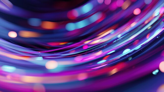 Abstract colorful light trails with vibrant purple and blue hues creating a dynamic visual effect