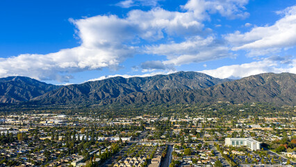 Aerial shot of the majestic San Gabriel Mountains in Duarte California USA © Marcus Jones