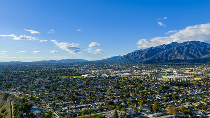 Aerial shot of the majestic San Gabriel Mountains in Duarte California USA © Marcus Jones