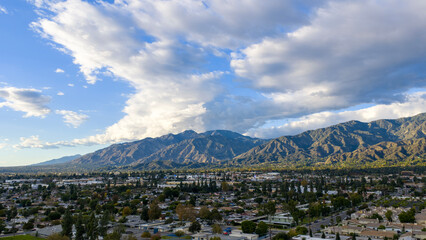 Aerial shot of the majestic San Gabriel Mountains in Duarte California USA © Marcus Jones